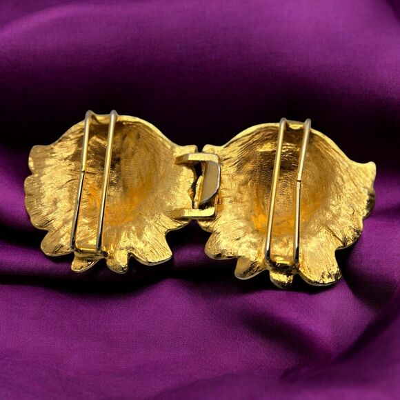 Retro Gold Tone 2-Piece Roaring Lion Head Metal Belt Buckle Vintage Collectable main image 6